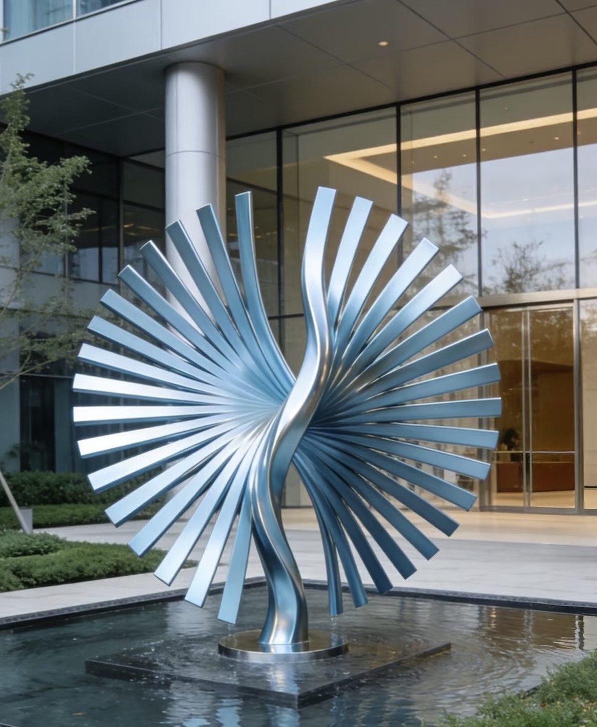 Stainless steel landscape sculpture