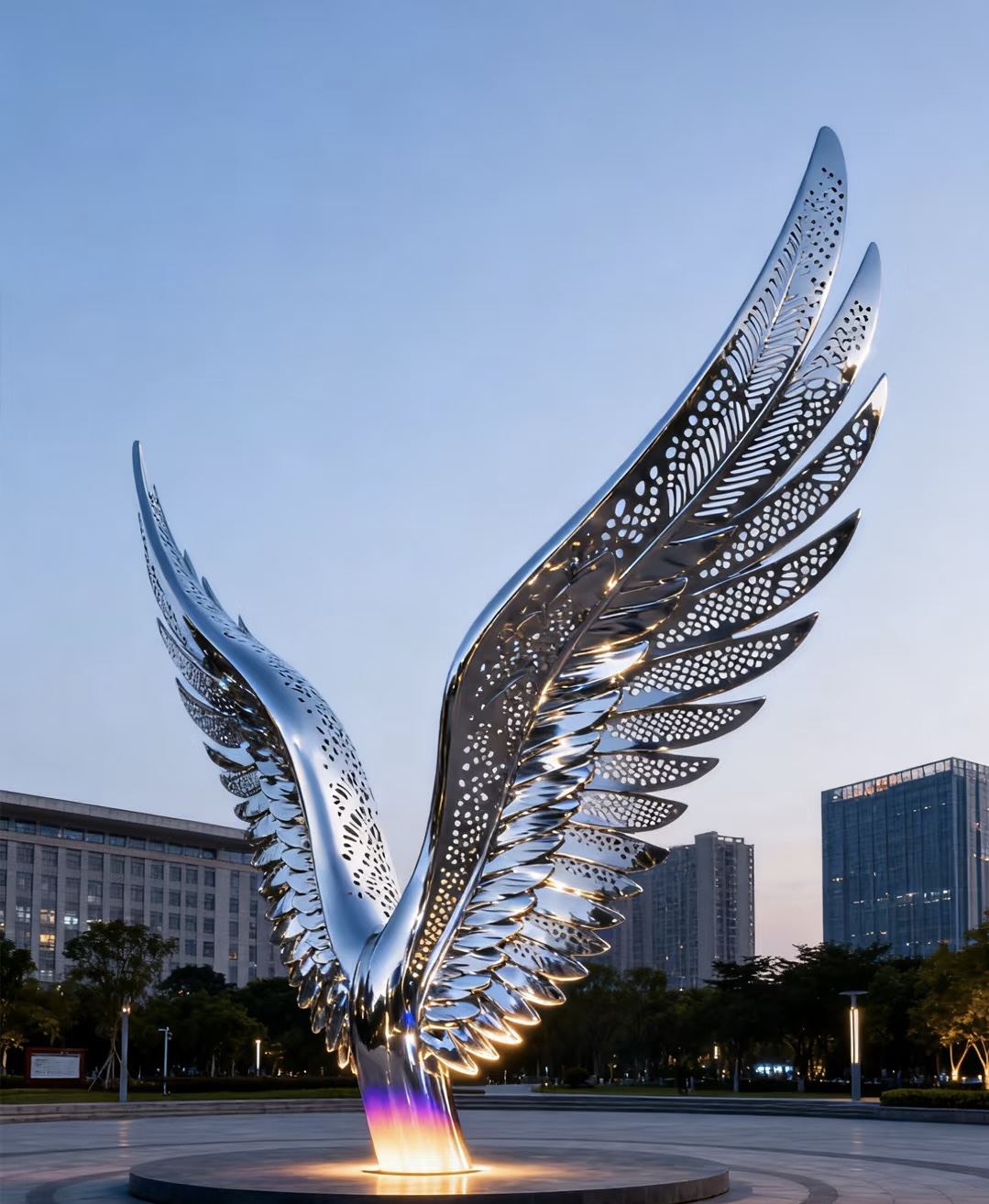 Stainless steel landscape sculpture