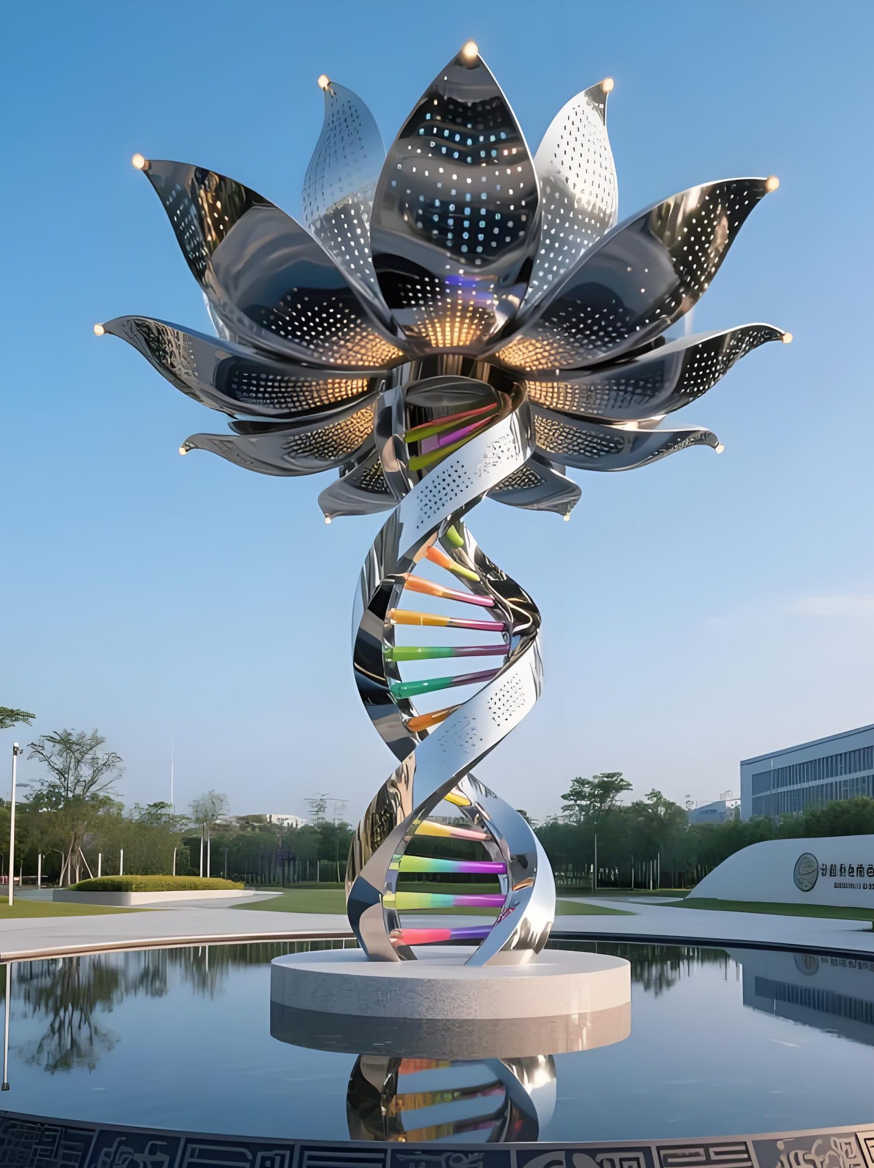 Stainless steel landscape sculpture