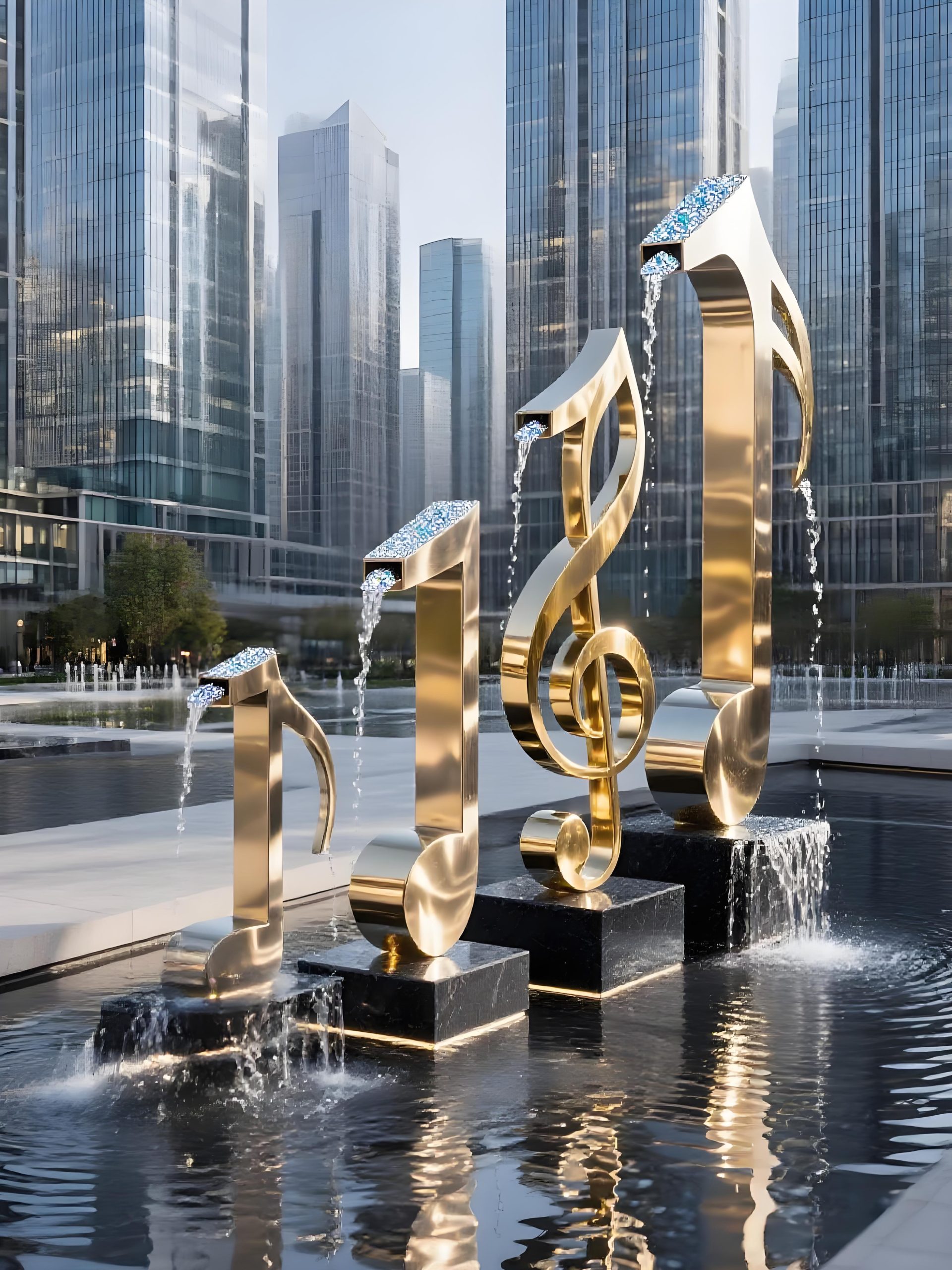 Stainless steel landscape sculpture