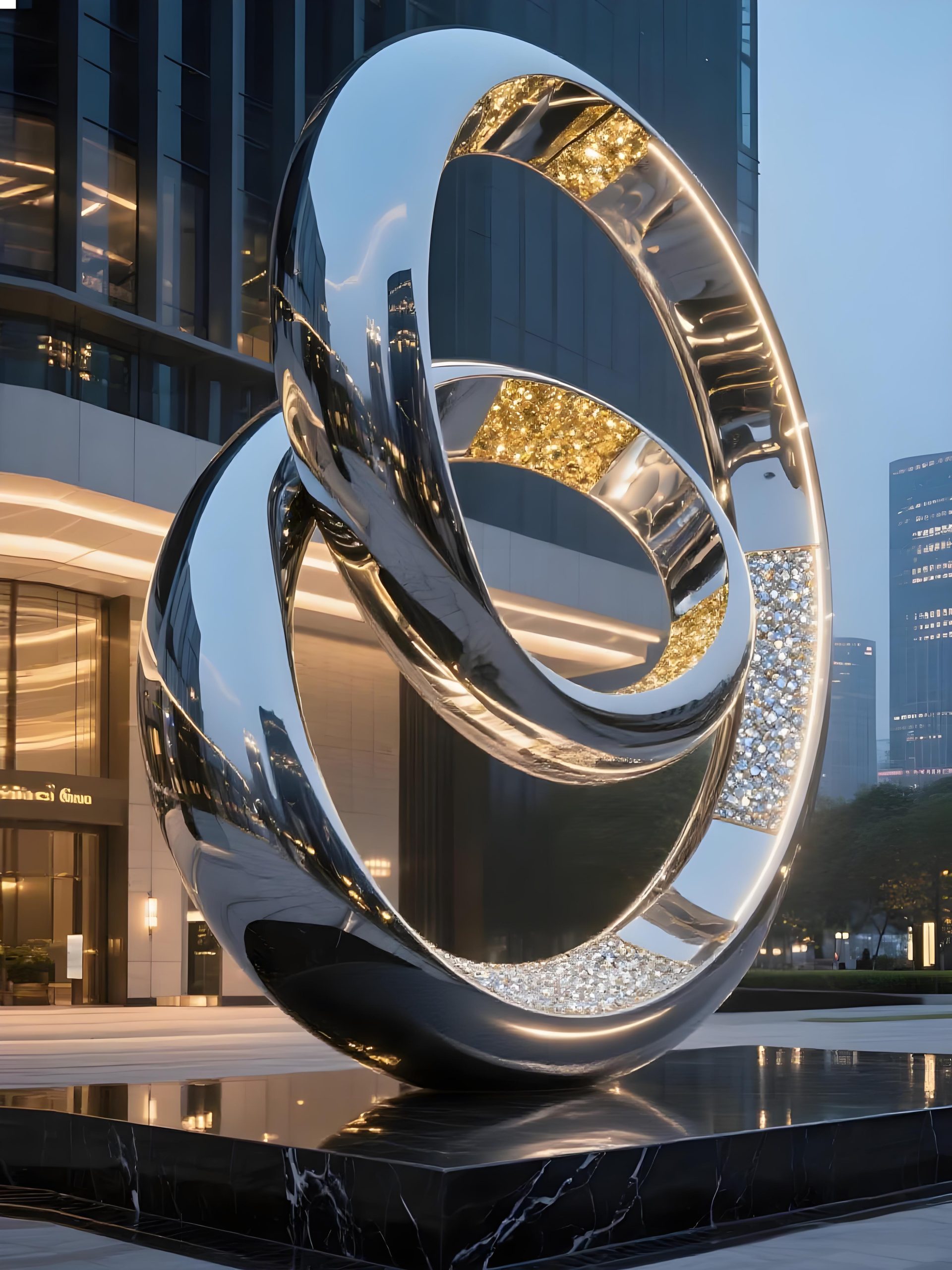 Stainless steel landscape sculpture