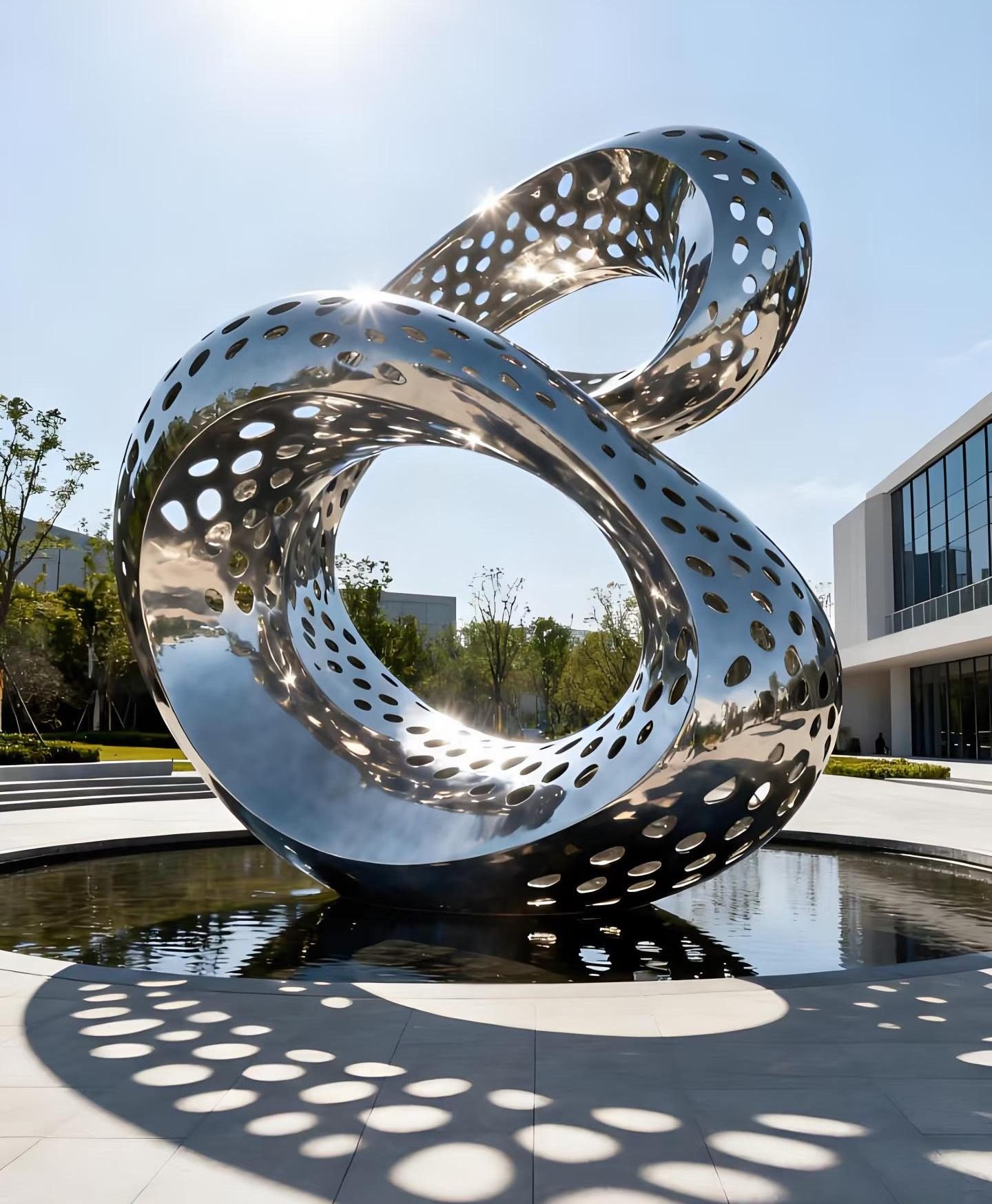 Stainless steel landscape sculpture