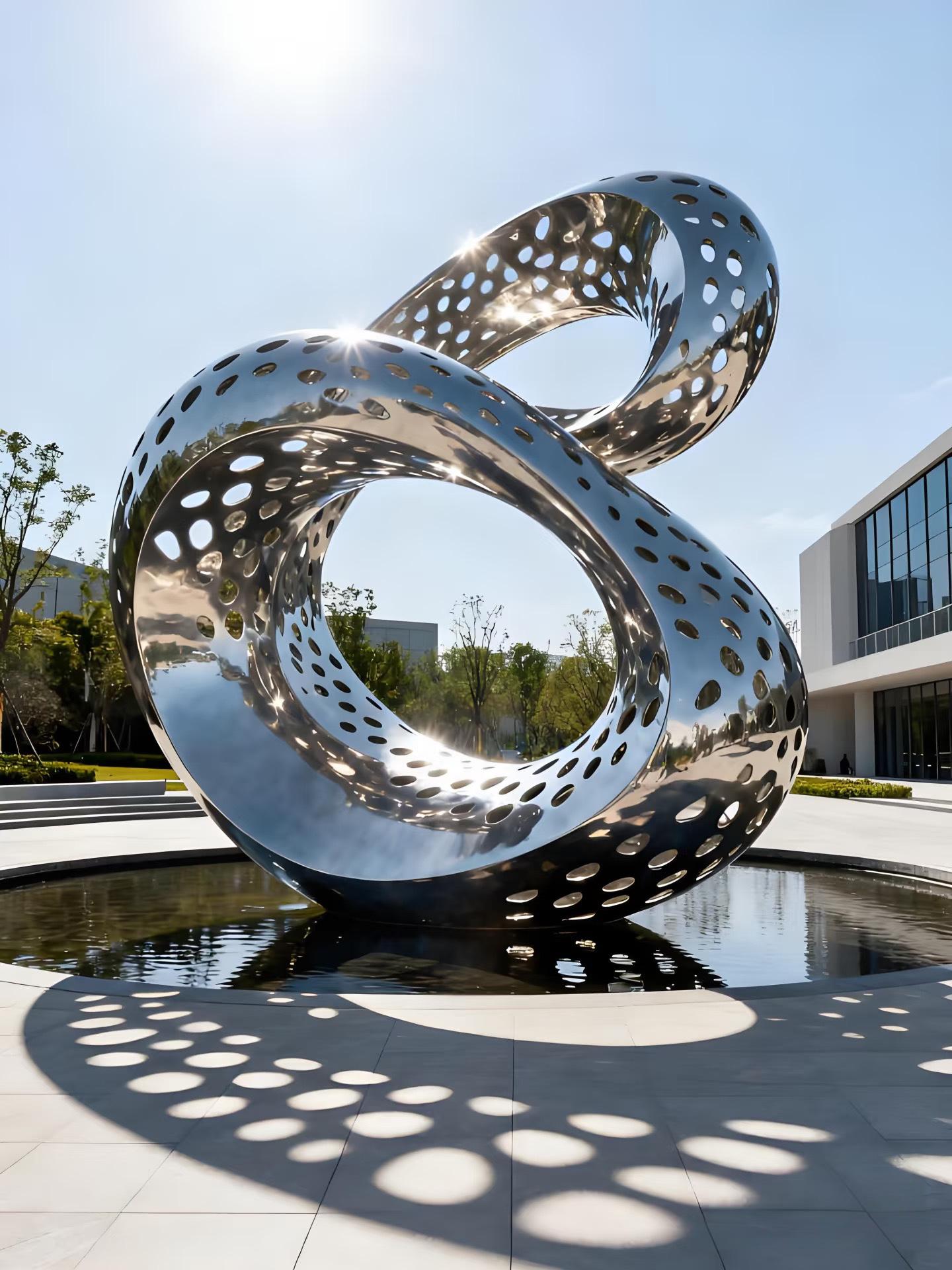 Stainless steel landscape sculpture