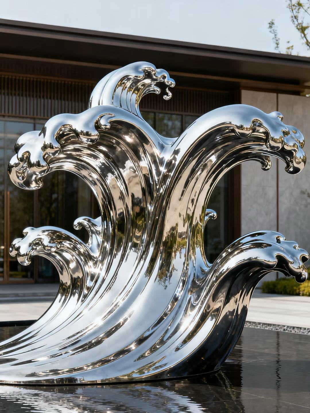 Stainless steel landscape sculpture