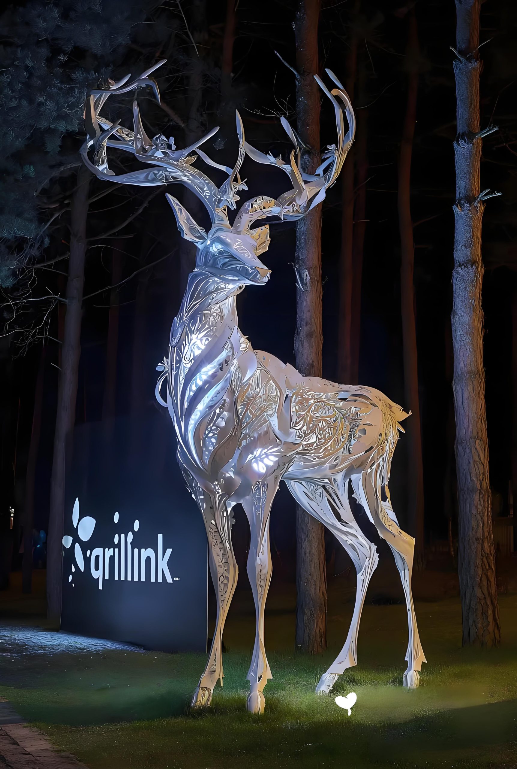 Stainless steel animal sculpture