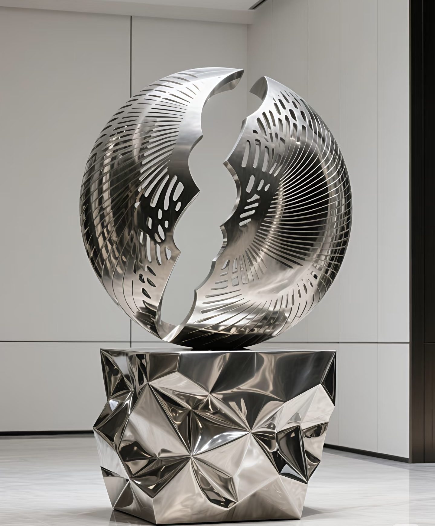 Stainless steel landscape sculpture