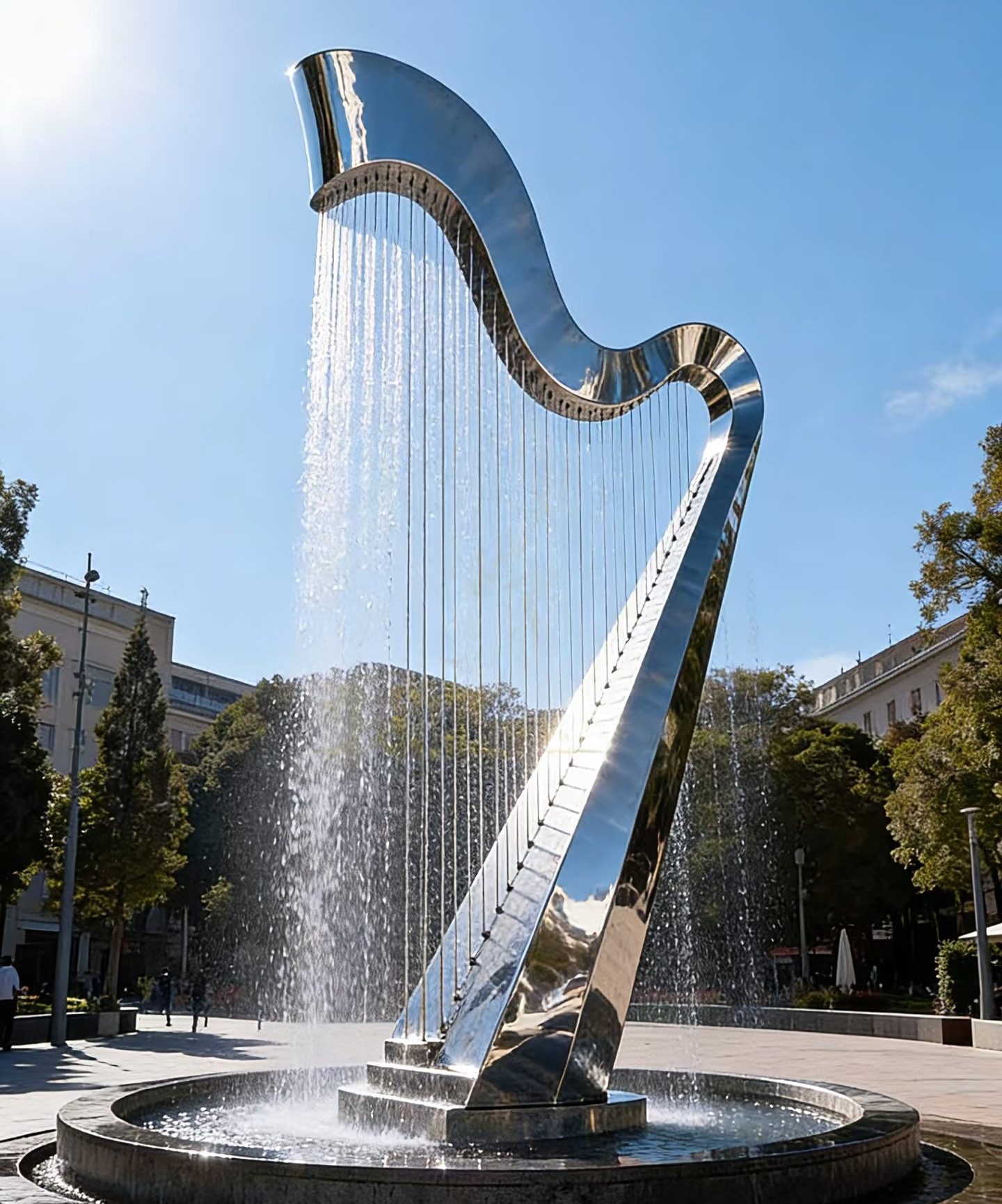 Stainless steel landscape sculpture