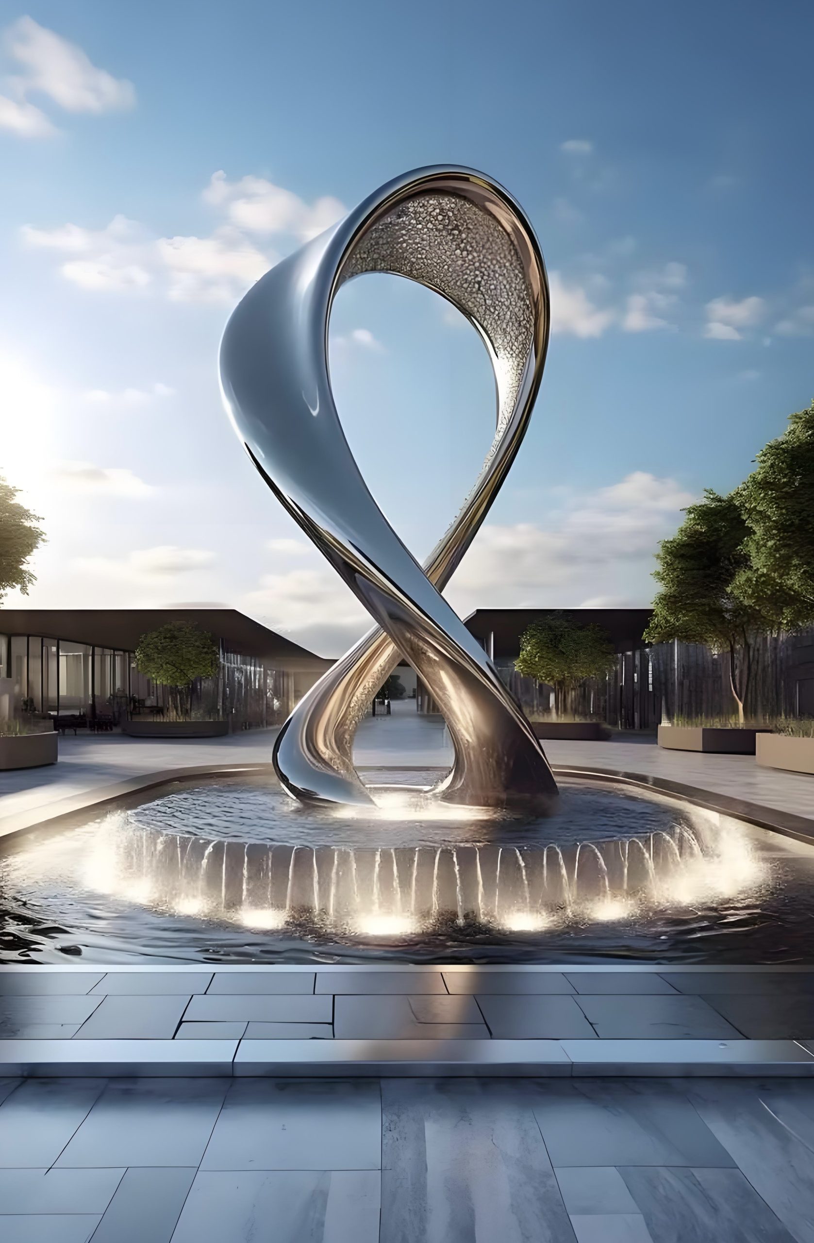 Stainless steel landscape sculpture