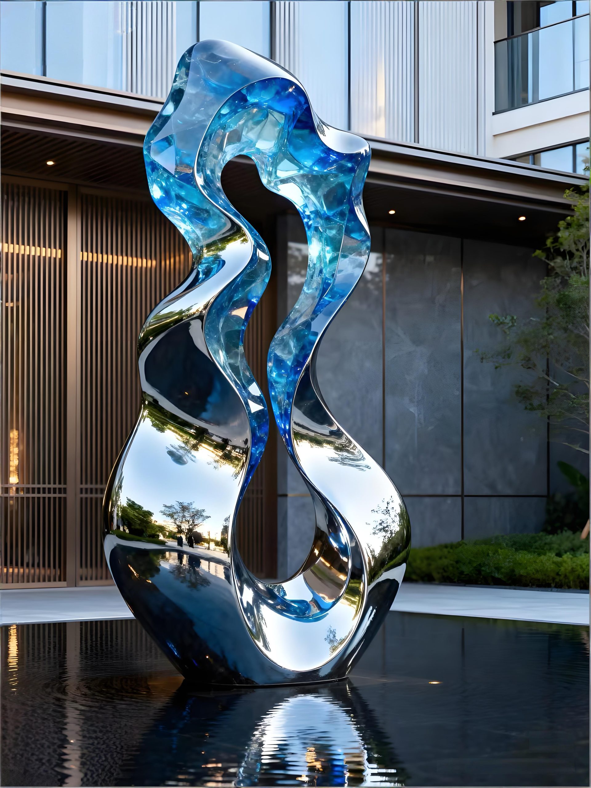 Stainless steel landscape sculpture