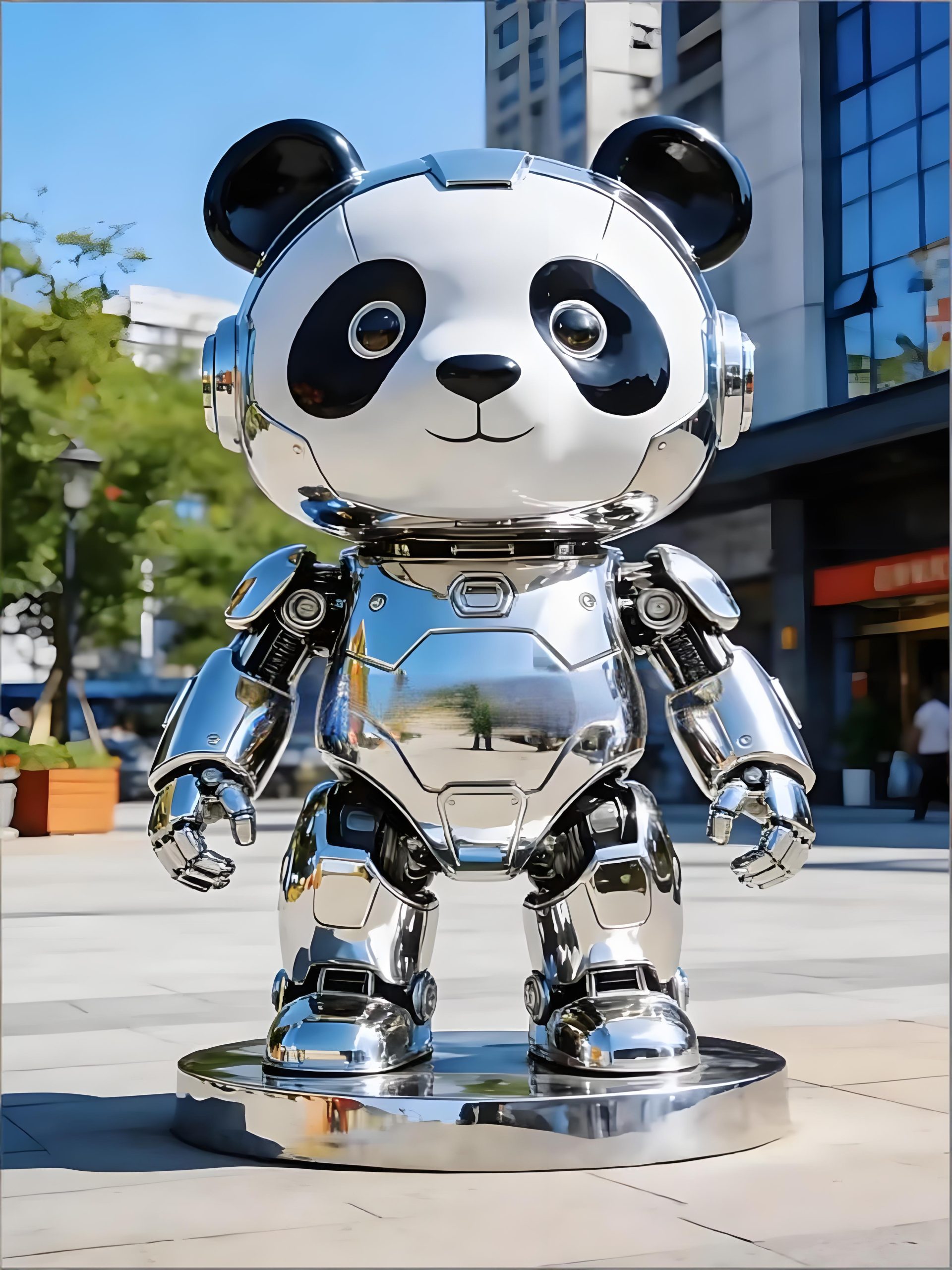 Stainless steel cartoon sculpture