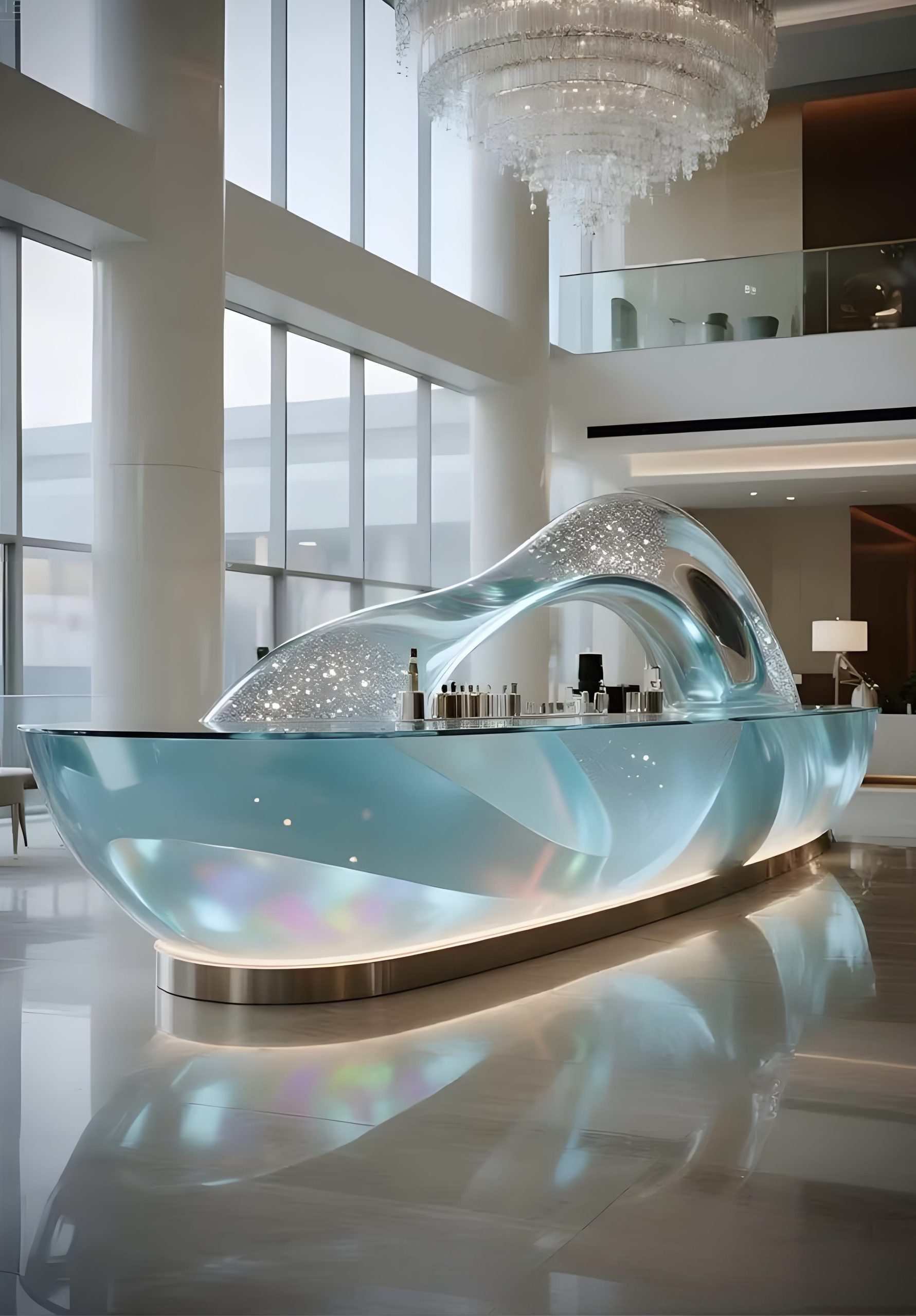 Acrylic landscape sculpture.