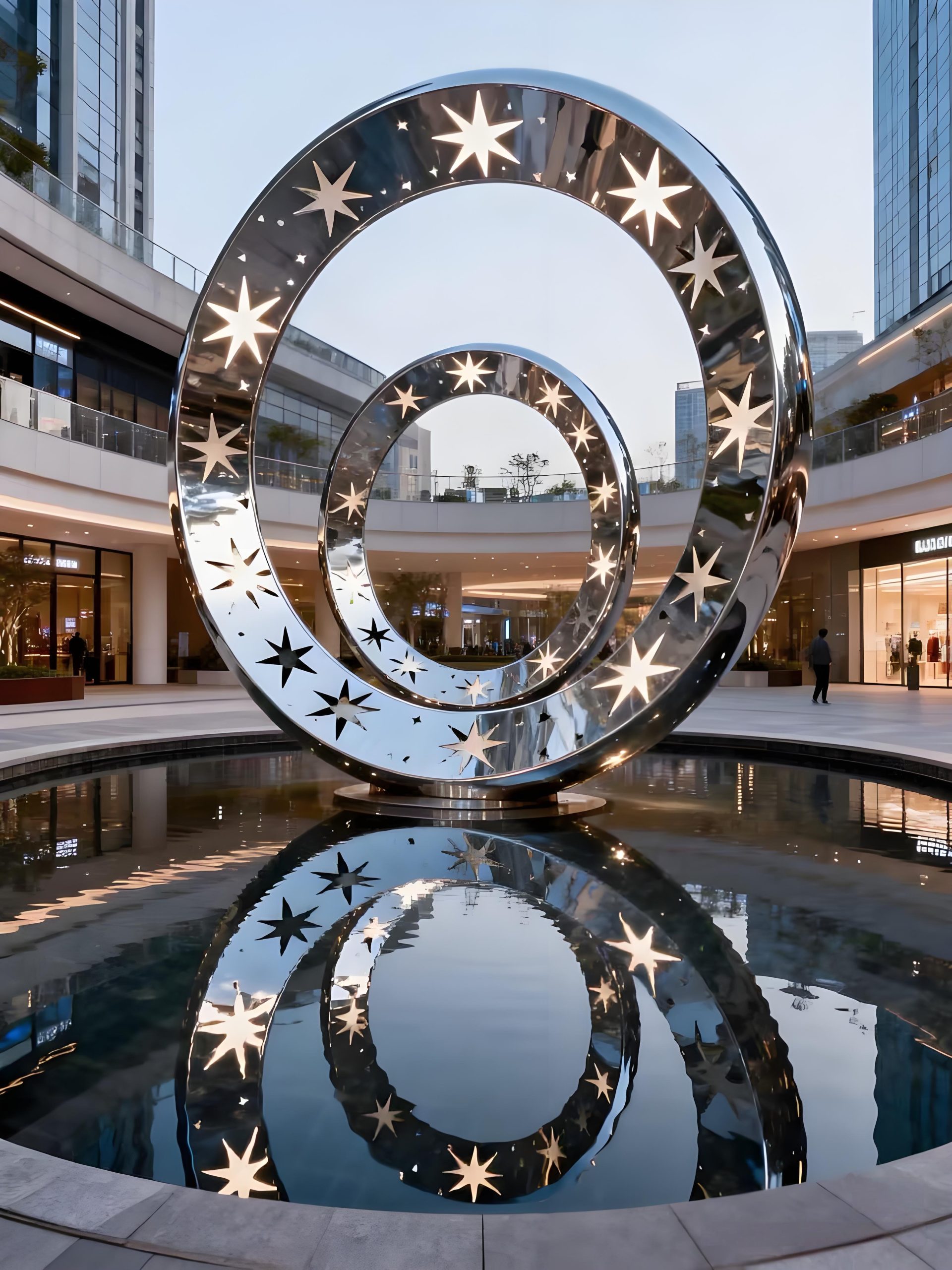 Stainless steel landscape sculpture