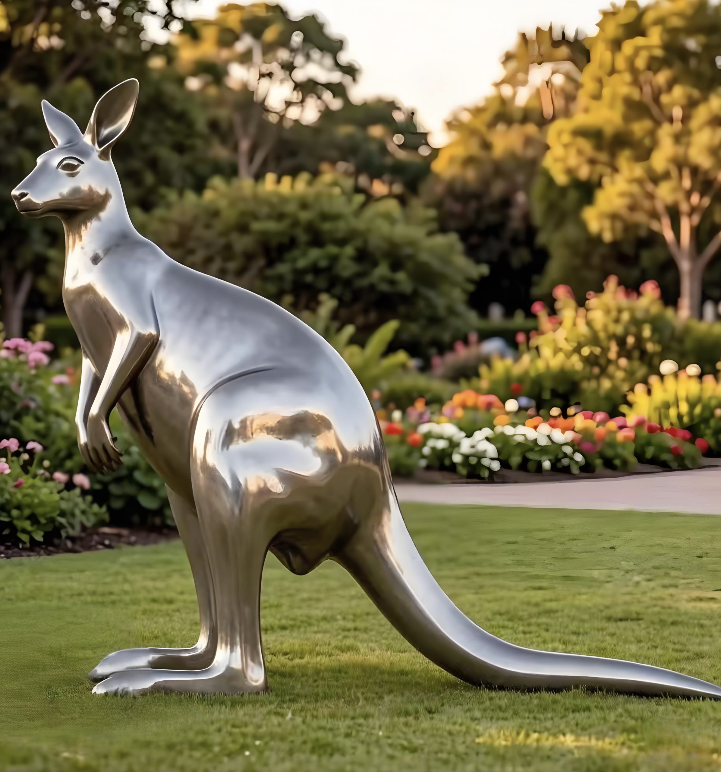 Stainless steel animal sculpture