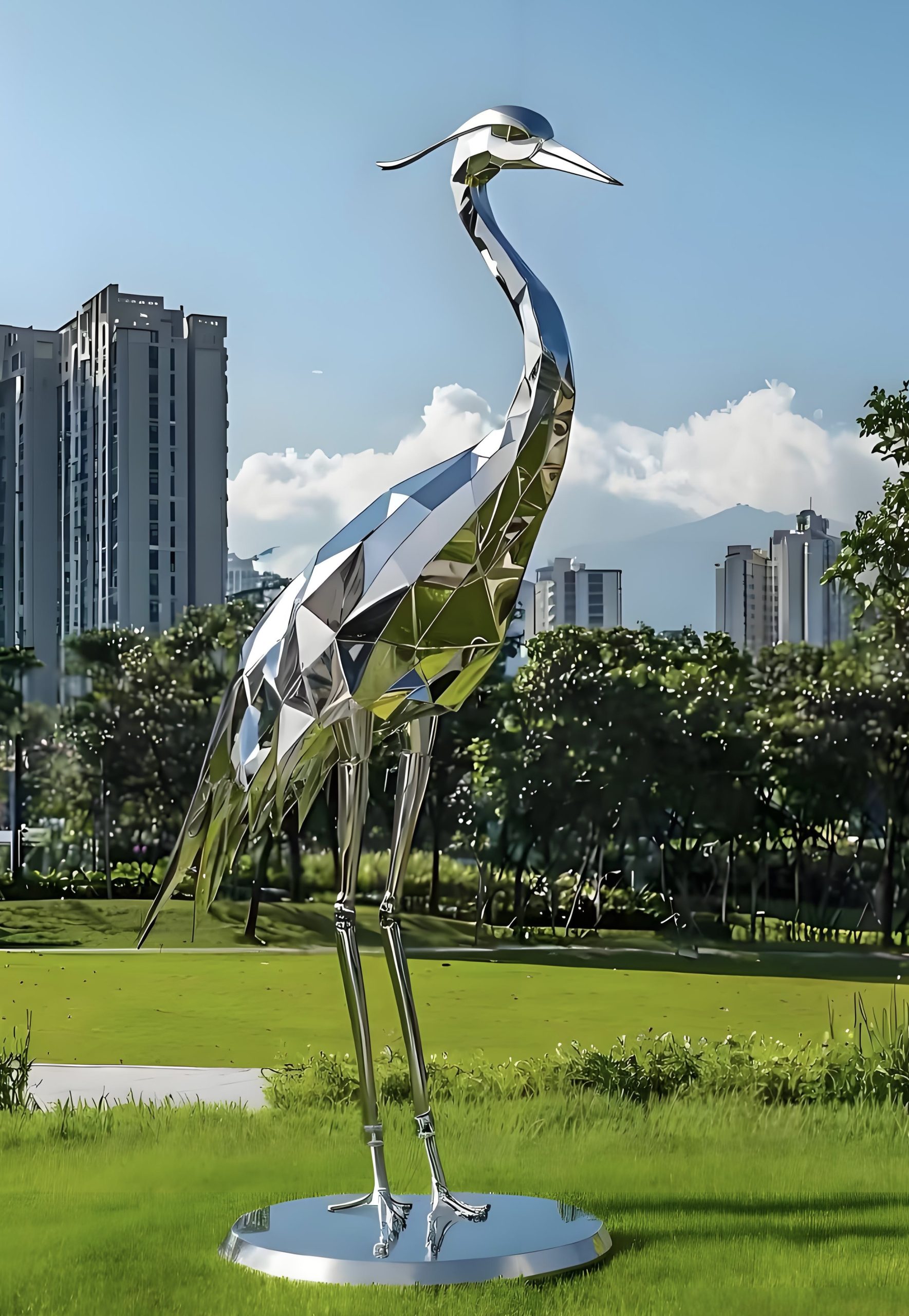 Stainless steel animal sculpture