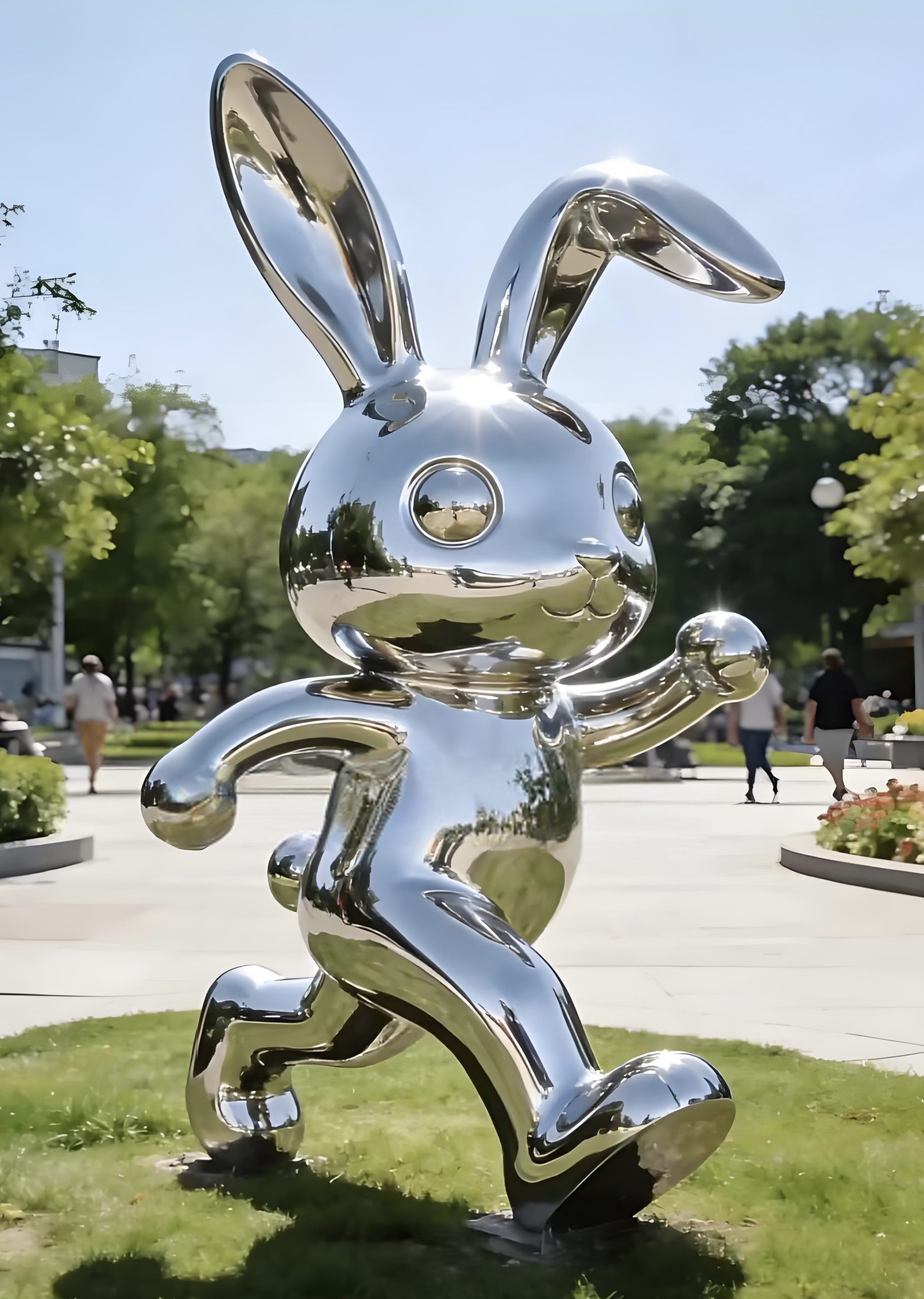 Stainless steel cartoon sculpture