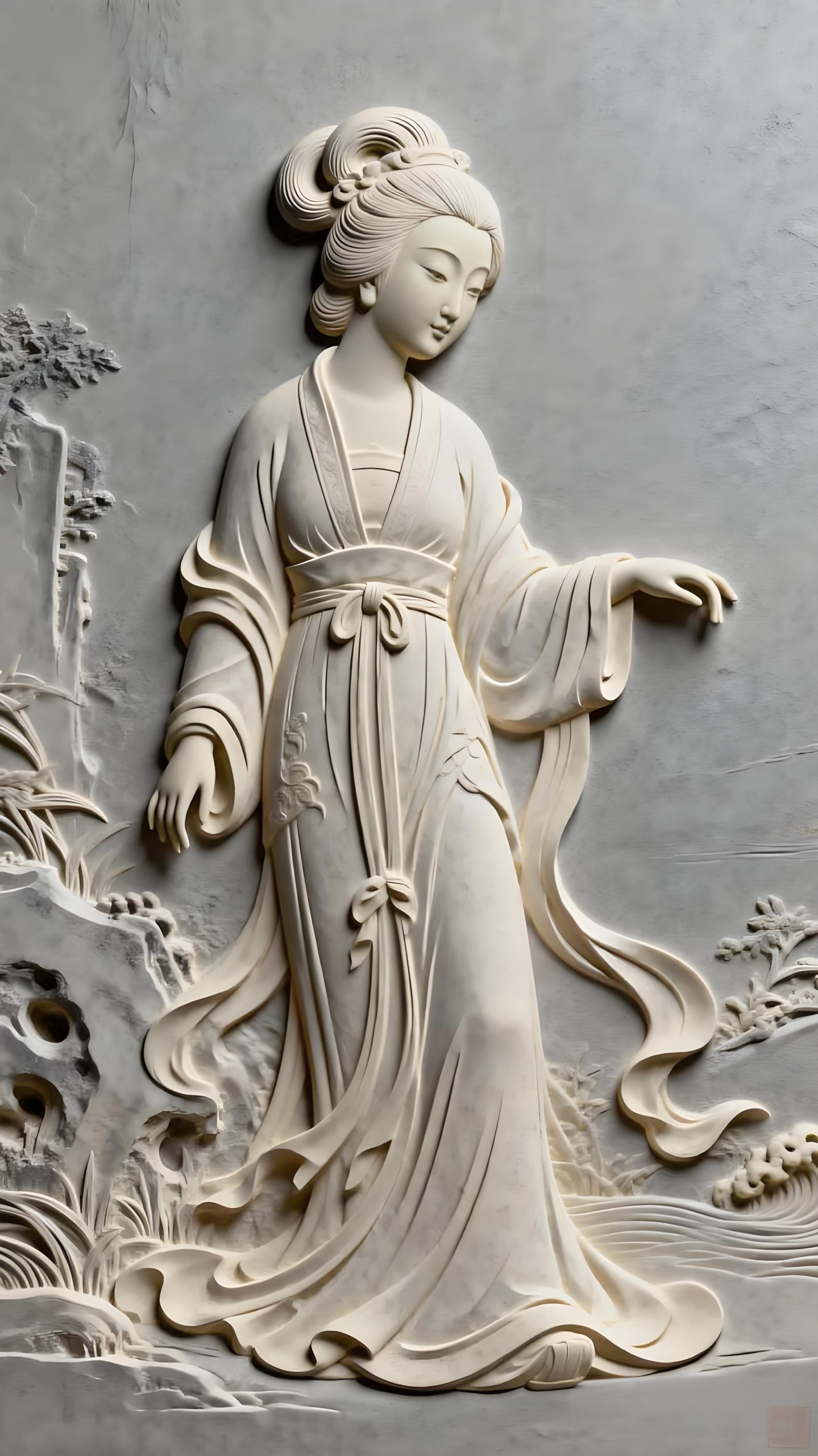 Chinese-style Court Ladies Relief
