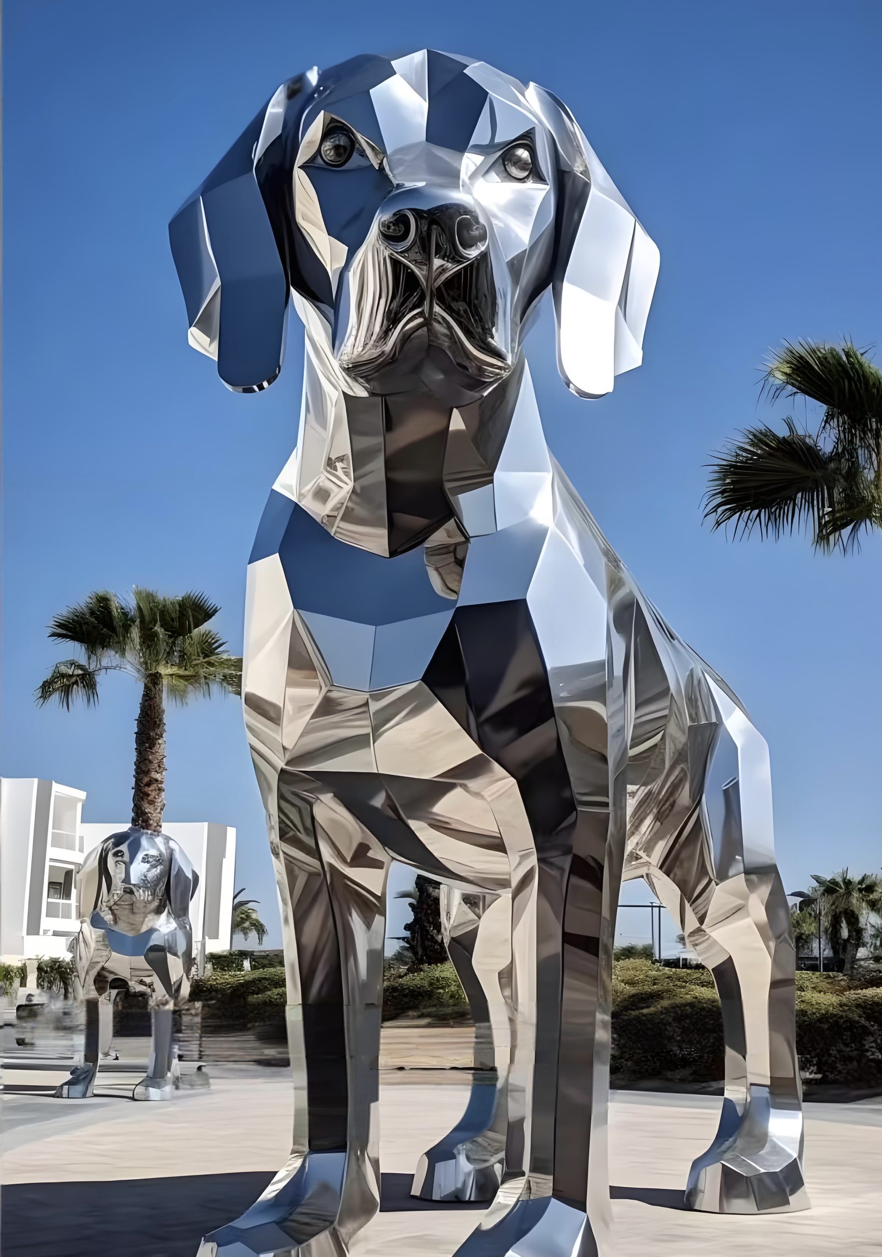Stainless steel animal sculpture