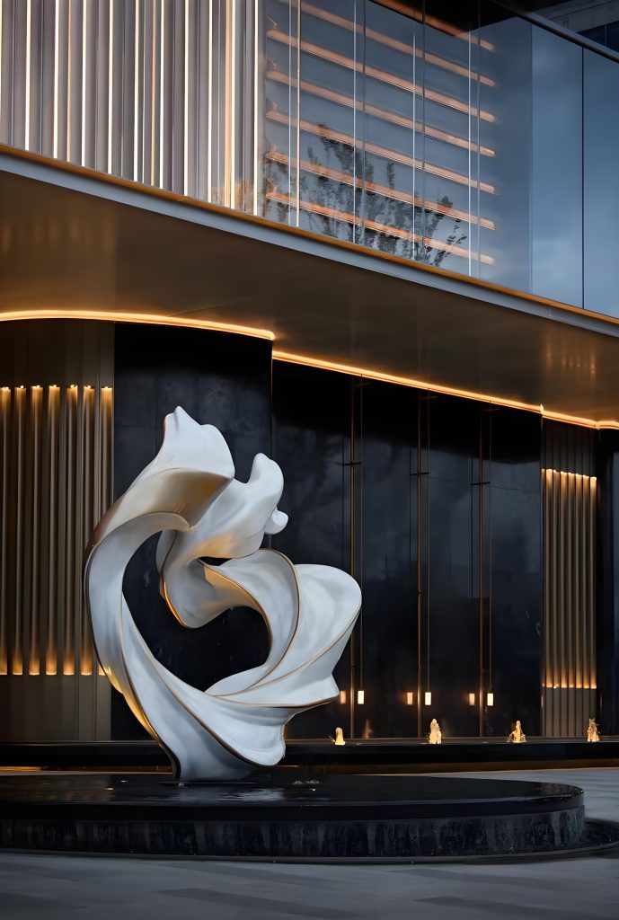 Marble landscape sculpture