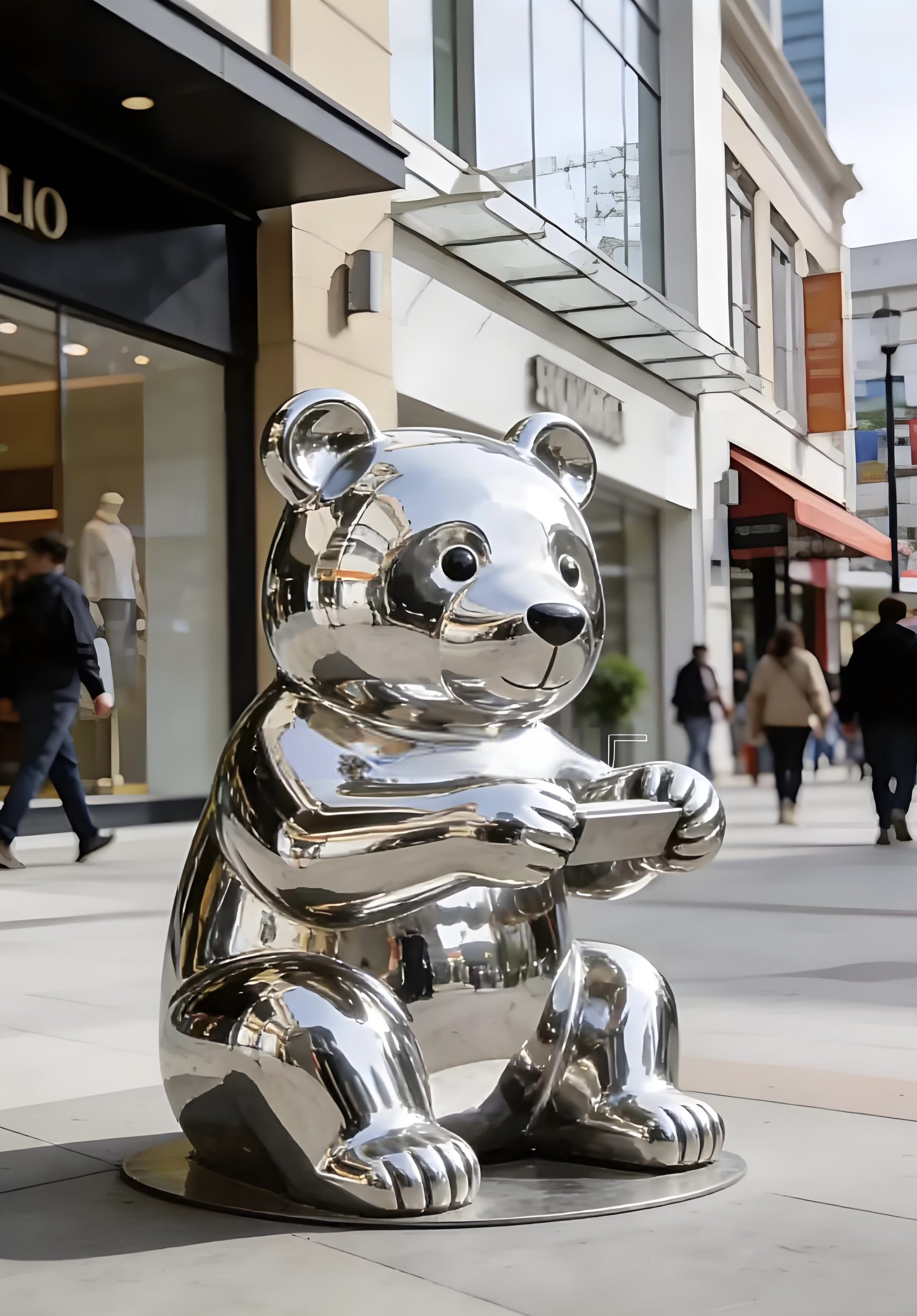 Stainless steel cartoon sculpture