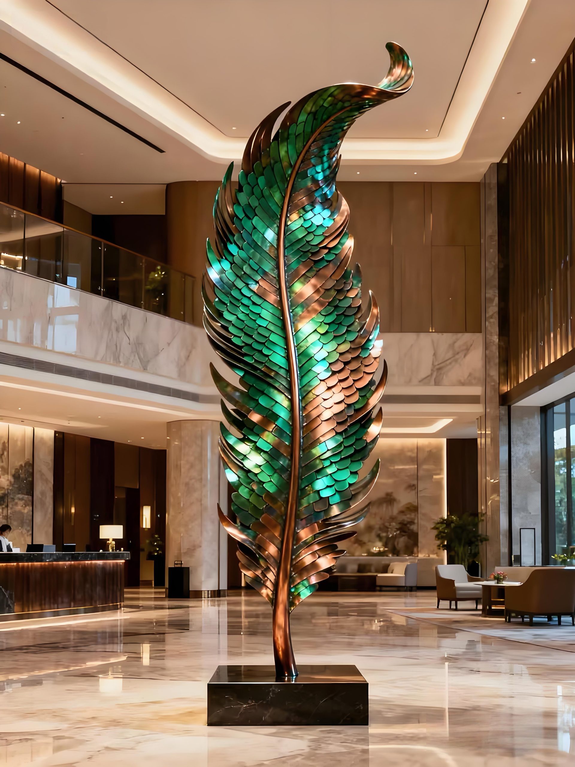 Bronze landscape sculpture.