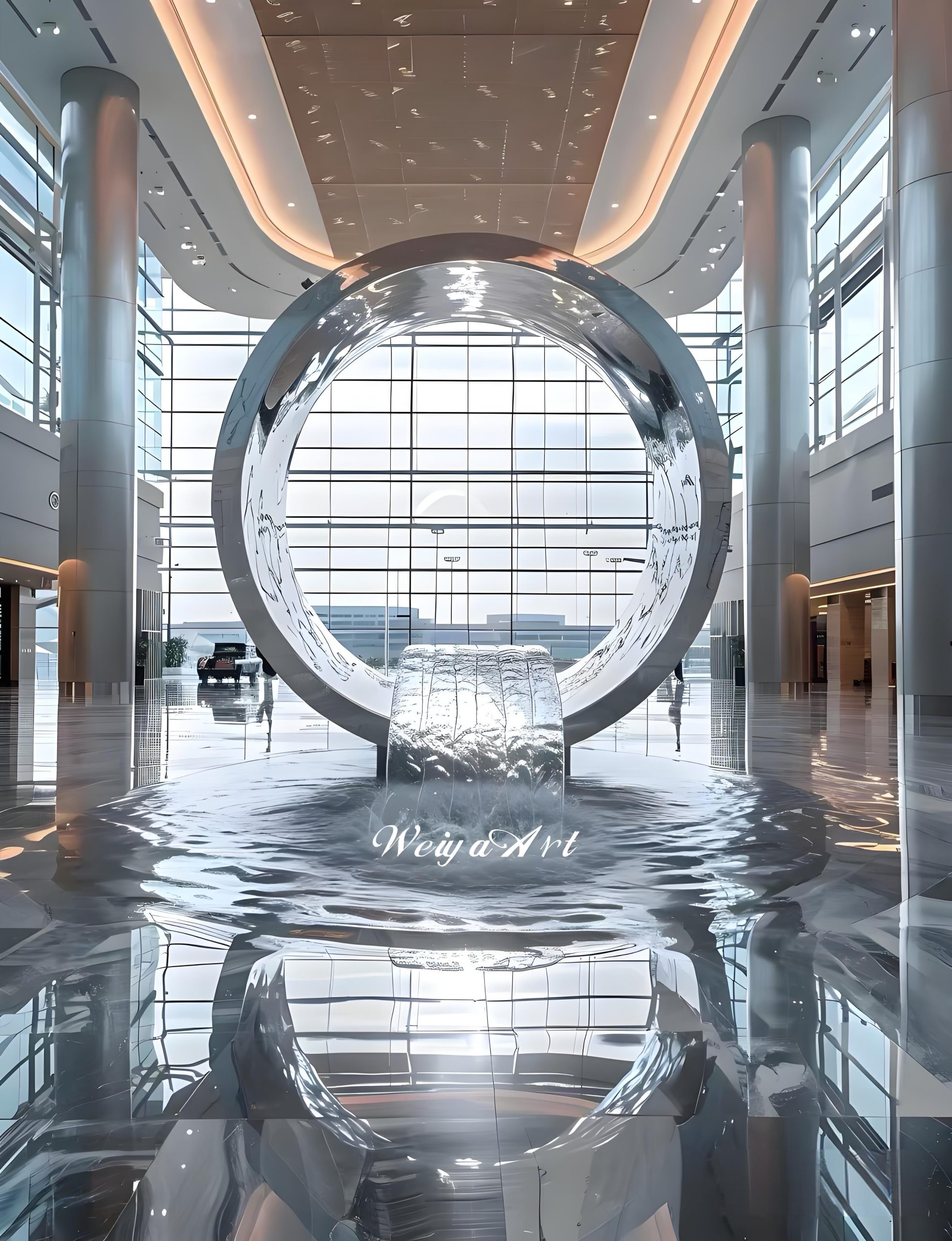 Stainless steel landscape sculpture