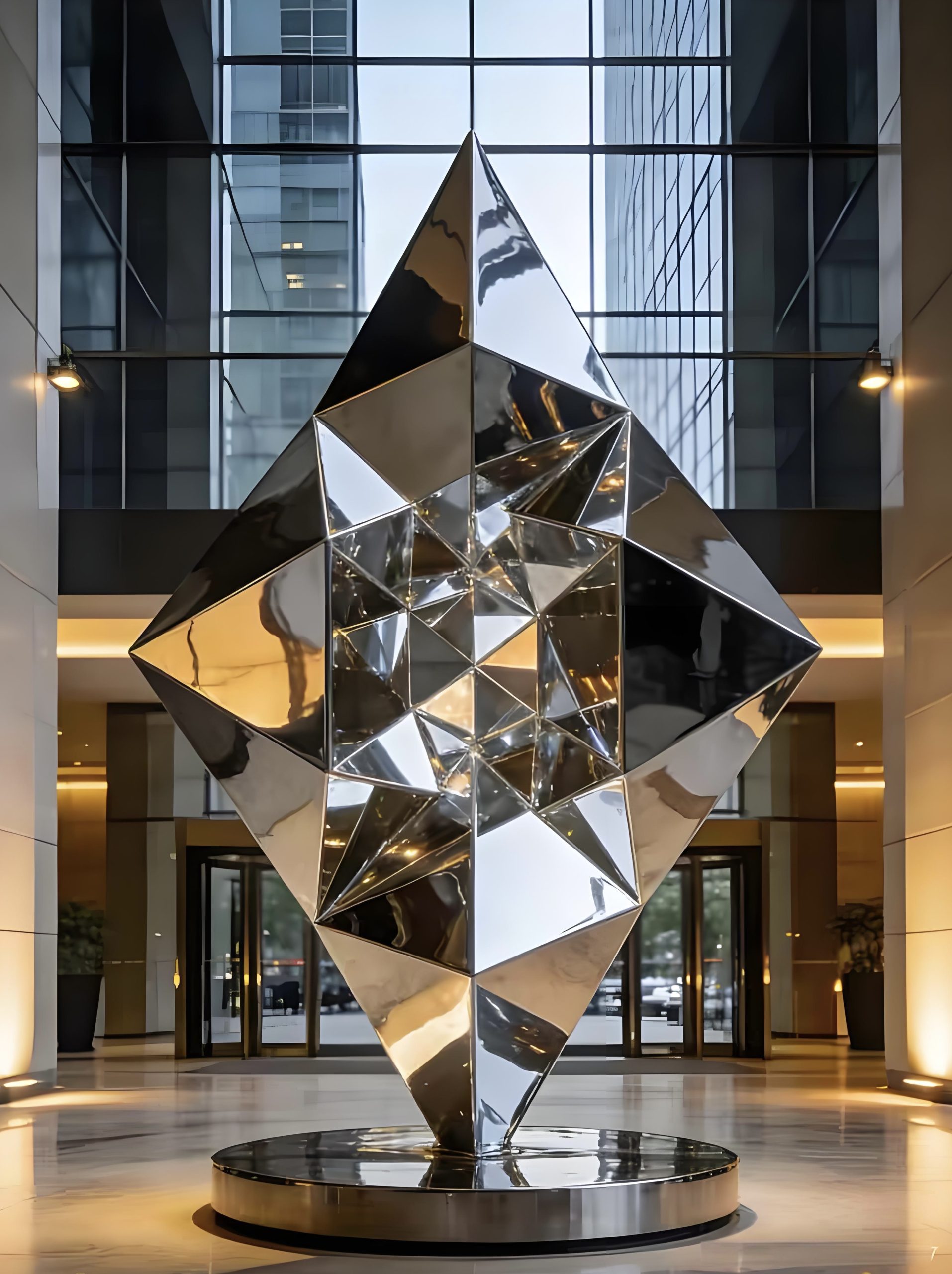 Stainless steel landscape sculpture