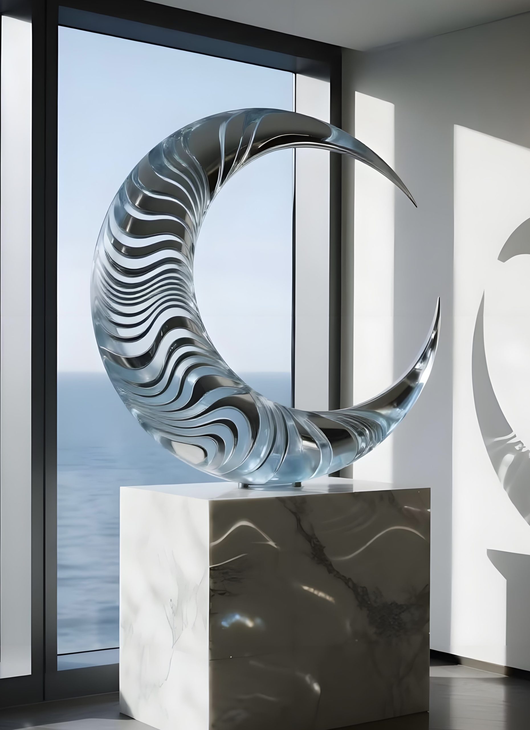 Stainless steel landscape sculpture