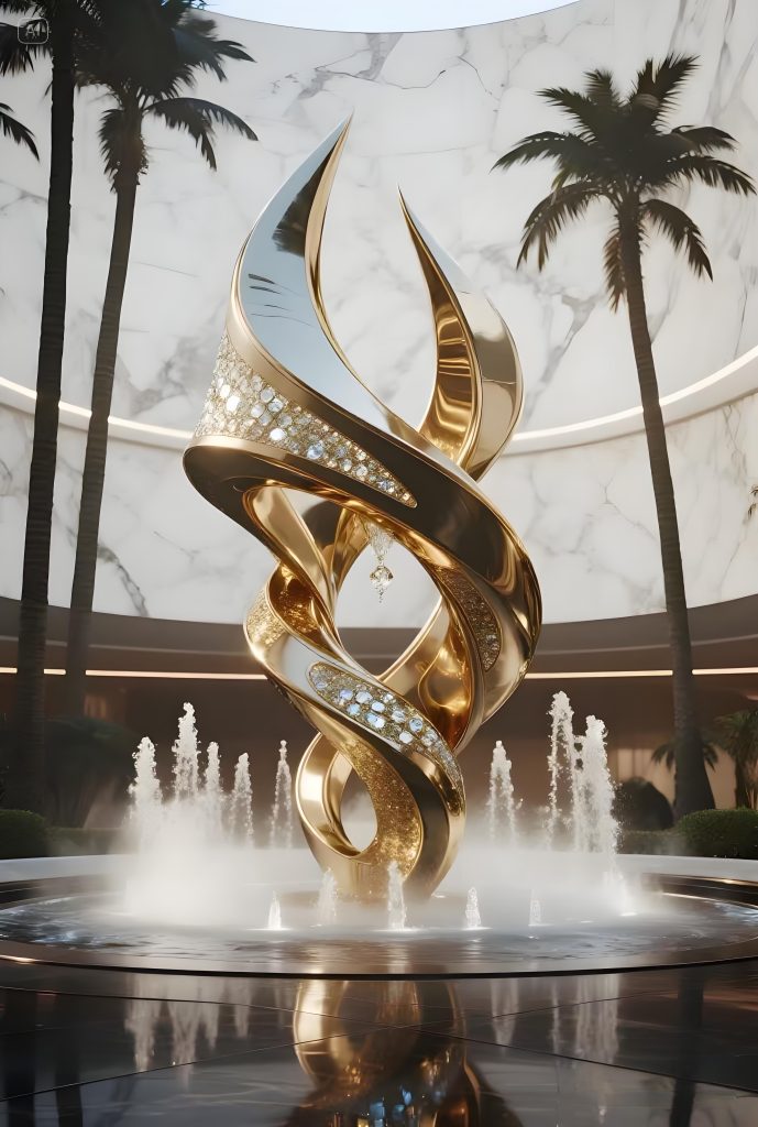 Stainless steel landscape sculpture